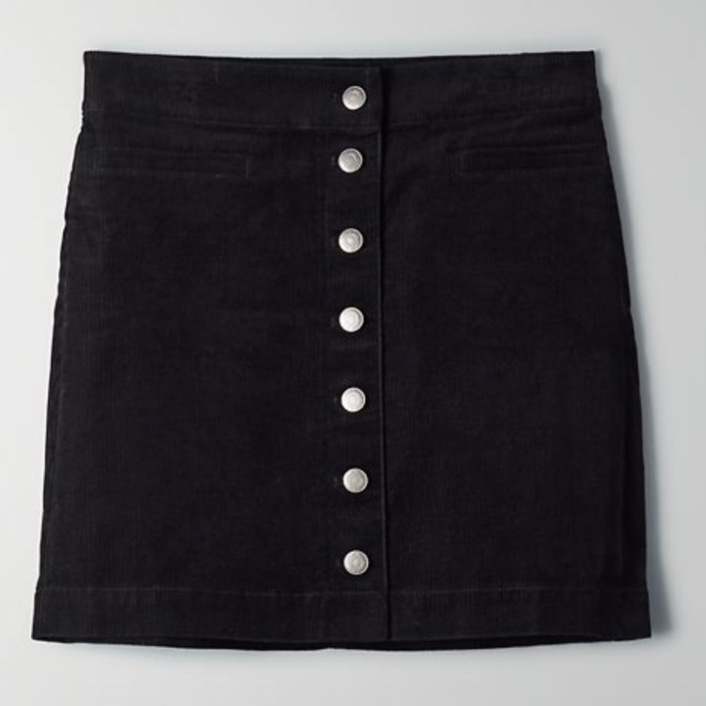 Black Aritzia Velvet Mini Skirt